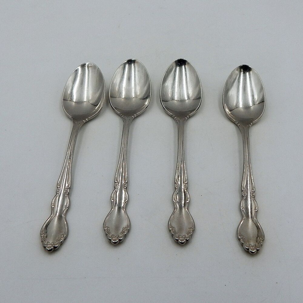 Oneida DOVER Teaspoons Heirloom Cube Stainless Flatware Glossy 6 Inch Set 4